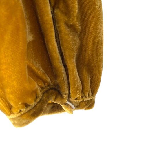 J. Crew Faux Wrap Mustard Yellow Velvet Top NWTs size 8 - Picture 3 of 10